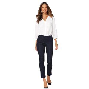 NYDJ Jeans Women 12 Blue Dark Wash Denim Alina Skinny Ankle Pull On NWT‎